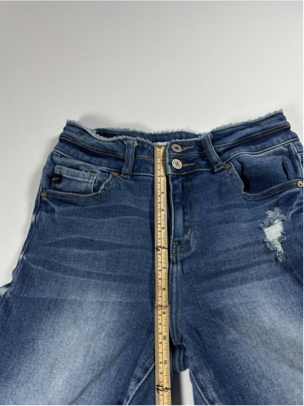 Sz 7/27 KanCan High Rise Double Button Skinny Jeans Distressed Raw Hem KC7317M - Picture 7 of 8
